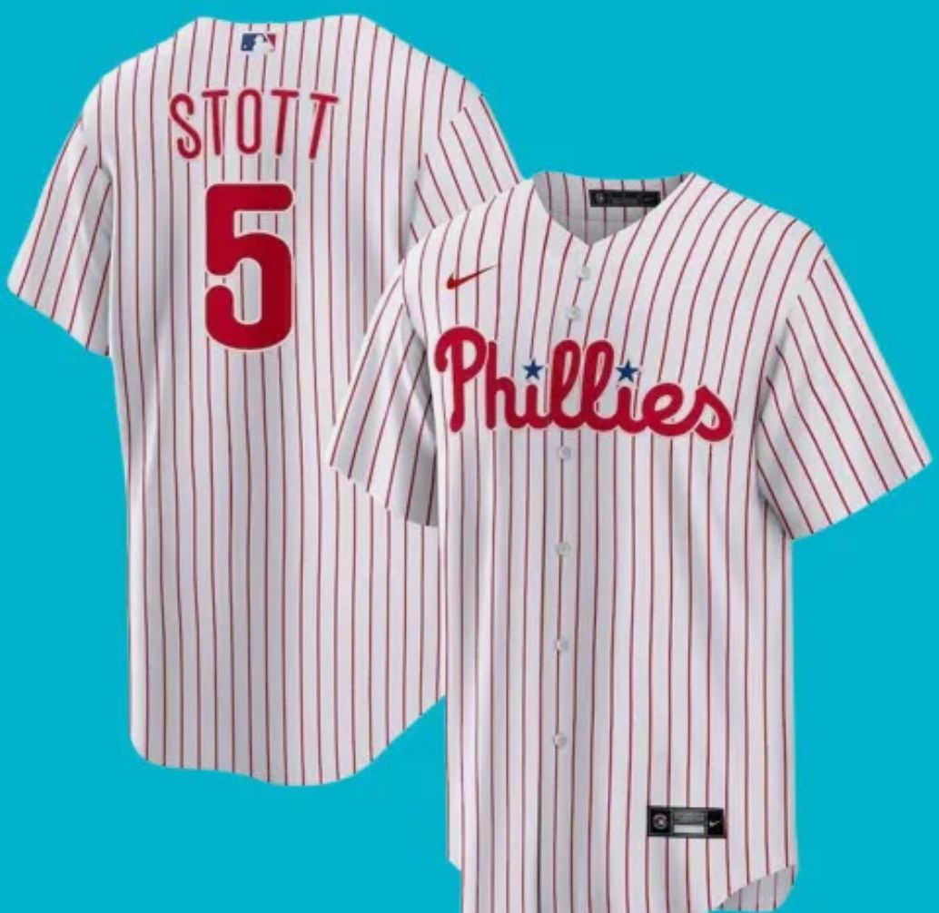 2024 MLB Men Philadelphia Phillies #5 Stott Nike White Home Limited Player Jersey->philadelphia phillies->MLB Jersey